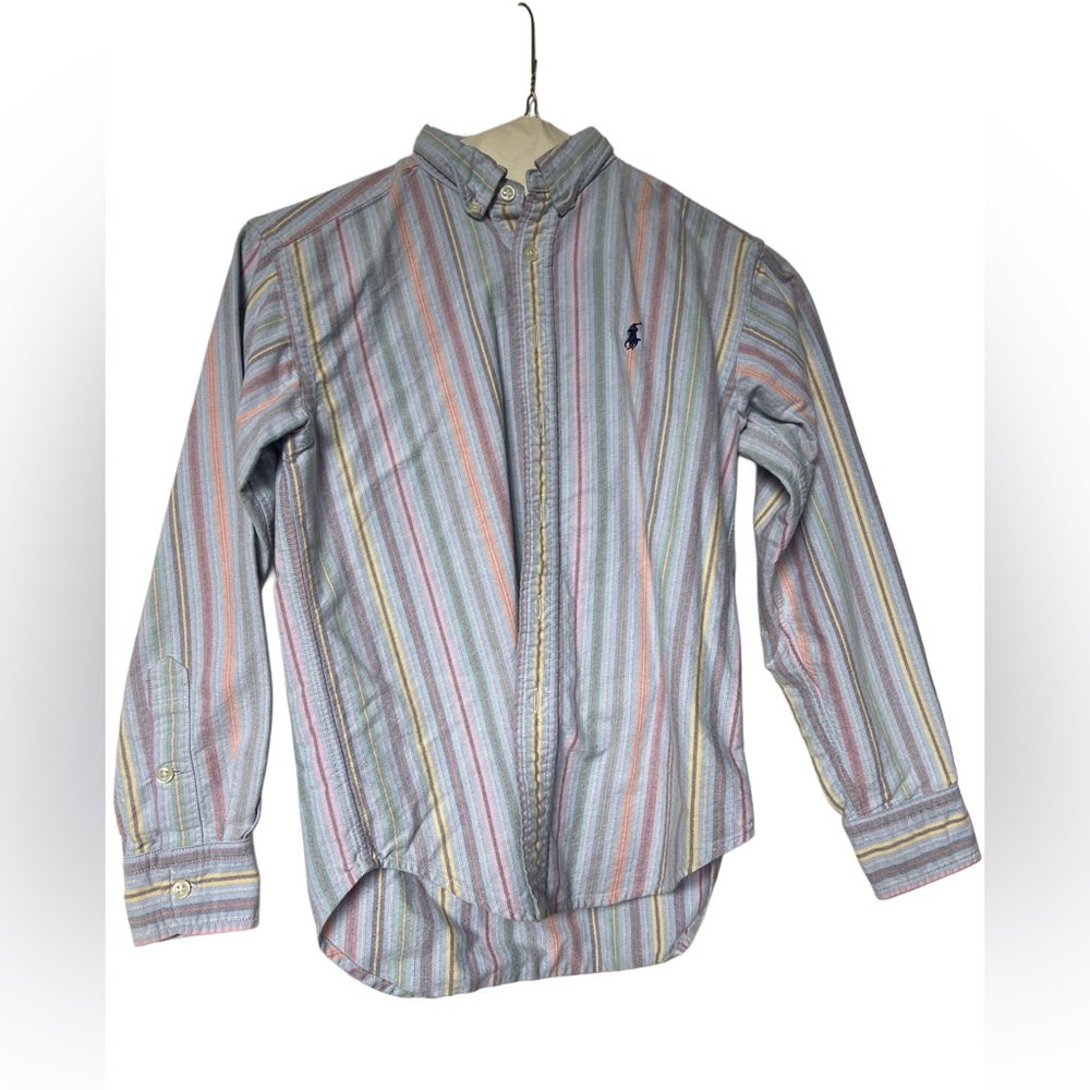 ralph lauren boys colorful stripped collared shirt